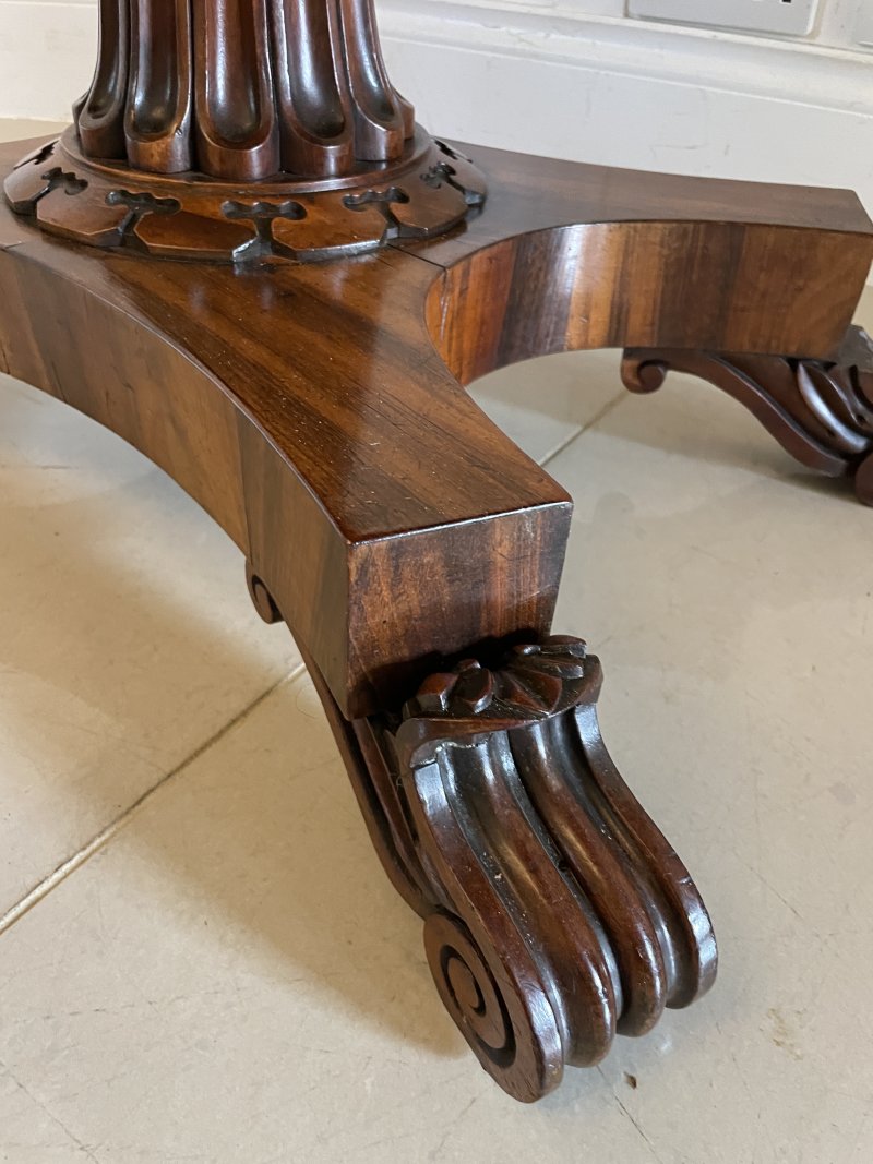 Antique Victorian Quality Carved Rosewood Card/Console Table - Image 16